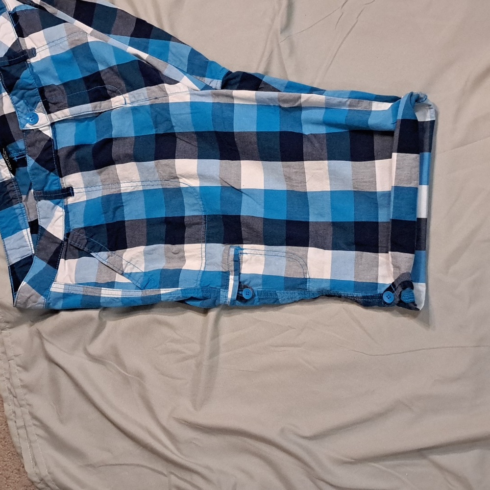 💥2/$10💥Capris George plus size 16 blue checker pattern - Picture 4 of 6